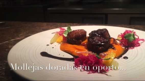 El chef Javier Marrone, nos presenta las Mollejas doradas en oporto, emulsion de zanahorias y cardamomo, repollo fermentado & citricos.